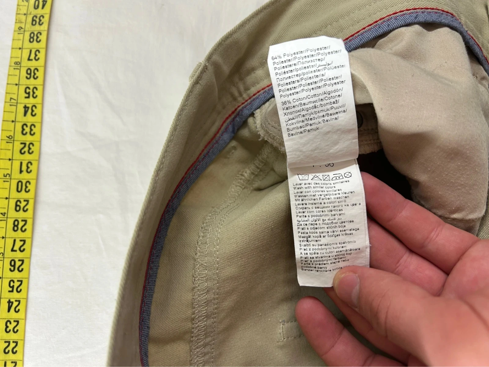 Jeans bege creme justo vintage corte reto – photo 12